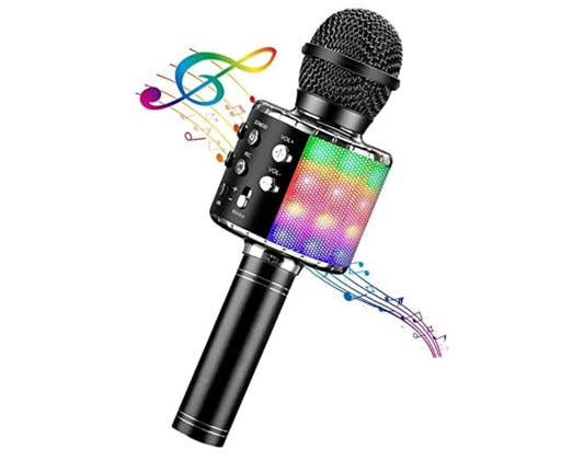 Karaoke Microphone, 4 in 1 Wireless Microphone Compatible with Android & iOS Devices