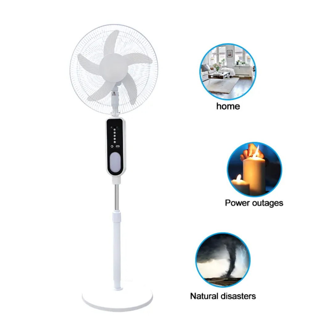 16" Rechargeable Fan with LED Light & Remote Control